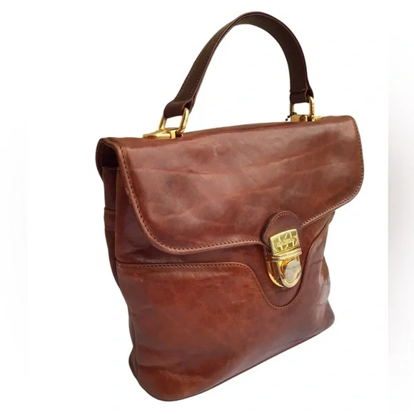 Oroton Vintage Brown Leather Satchel Made In Australia - Picture 7 of 15